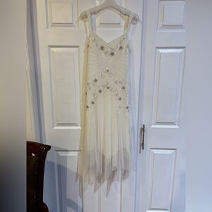 BCBGMaxAzria Cream Below Knee Midi Dress with